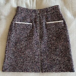 Maje Bordeaux Tweed Midi Skirt